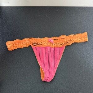 Vibrant Pink and Orange Lace Trim Panties